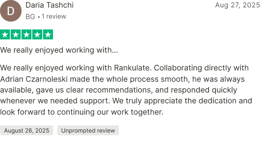 Trustpilot review screenshot