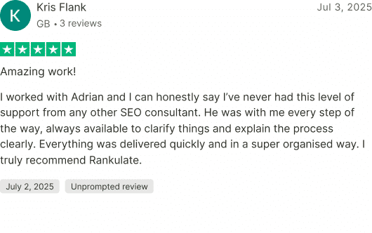 Trustpilot review screenshot